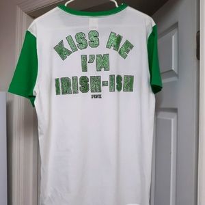 From the Pink collection, a white and green Irish shirt. M. Brand new.